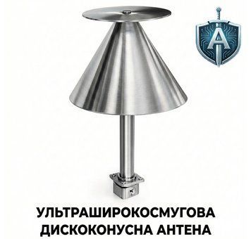 Ультраширокосмугова дискоконусна антена АП-04 фото