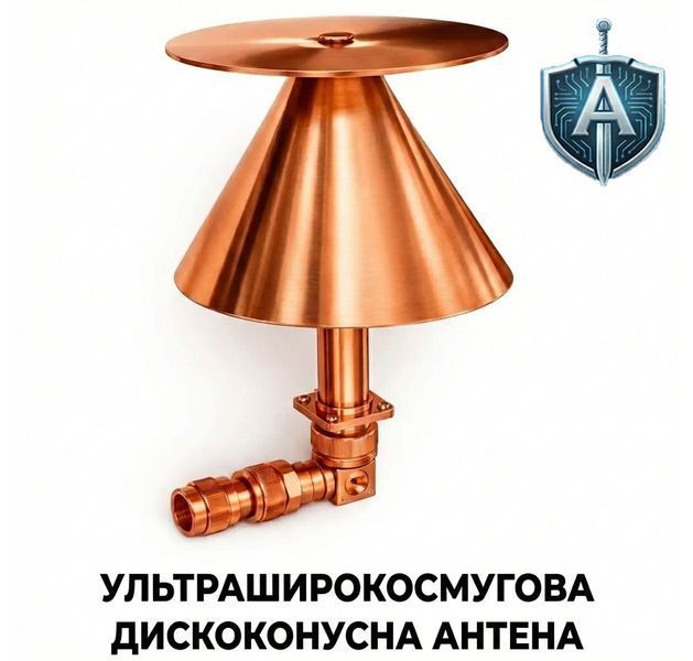 Ультраширокосмугова дискоконусна антена АП-04 фото