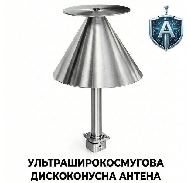 Ультраширокосмугова дискоконусна антена АП-04 фото